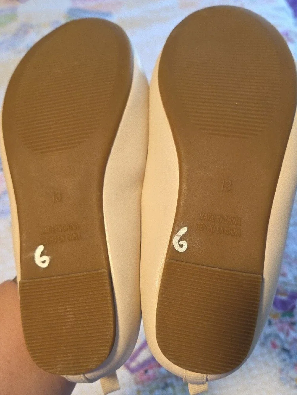 GAP Girl's Light Beige Round-Toe Ballet Flats